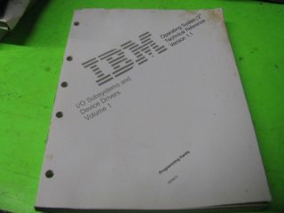 Ibm Os/2 Technical Reference Version 1.  1 I/o Subsystems &device Drivers Volume 1