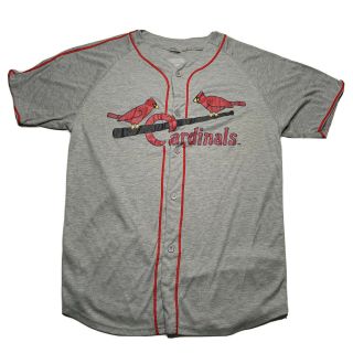 Vintage St Louis Cardinals Baseball Jersey Men’s Size Xl Button Down Gray Promo