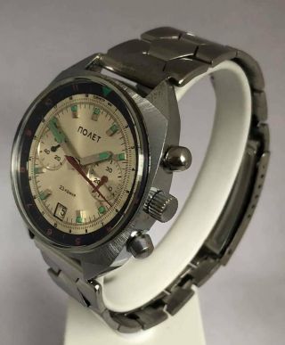 Men`s Ussr Soviet Mechanical Watch Chronograph Poljot Sturmanskie Cal.  3133 Early