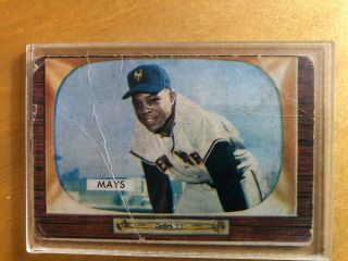 1955 Bowman Willie Mays York Giants 184 Baseball Card