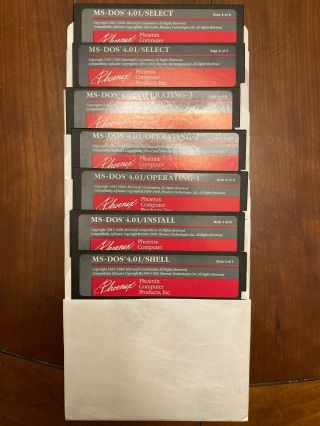 Vintage 1988 Ms - Dos 4.  01 5.  25 " Floppy Install (7) Discs