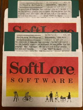 Vintage Commander Keen Goodbye Galaxy 5.  25 " Floppy (2) Discs