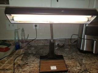 Vintage Mid Century Goose Neck Fluorescent Desk Lamp By Light Source