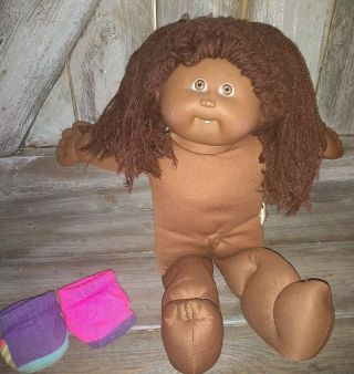 Vintage 1982 Cabbage Patch Kids Doll - - African American Girl W/brown Long Hair