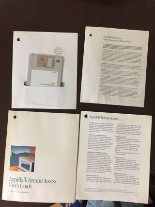 Apple Macintosh Appletalk Remote Access Users Guide And Program Disk