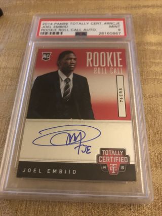 2014 - 15 Panini Totally Certified Joel Embiid Red Rookie Roll Call Autograph /249