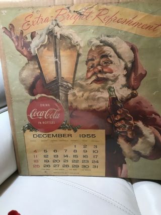 Rare Vintage 1955 Coca Cola Coke Wall Calendar Page December 17 " X15 "