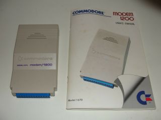 Commodore Vintage Modem 1200 For Commodore 128,  64,  Sx - 64,  Or Vic - 20 Model: 1670