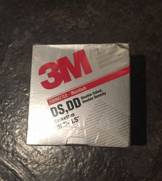 3m 3.  5 Inch Diskettes,  Box Of 10 Disks.  Macintosh Formatted.  Nib