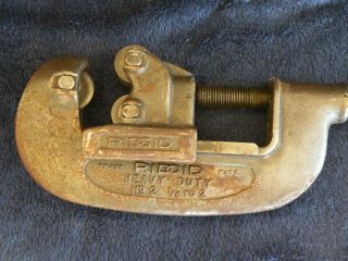 Ridgid No 2 Heavy Duty Pipe Cutter 1/8” To 2” Vintage Cast Iron