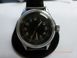 Vintage Ww2 1940’s Waltham Premier Military Watch A - 11 Serviced And Running