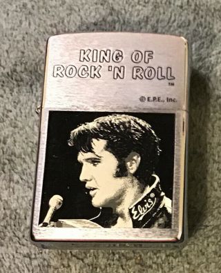 Zippo Lighter Elvis ‘king Of Rock ‘n Roll Vintage Sticker On Unstruck