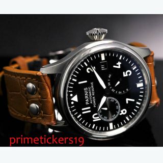 PARNIS Fashion 47mm Automatic Men Watch Power Reserve Indicator Big Crown 3