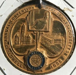 Vintage American Legion Medal Dept Of Massachusetts 17th Annual Convention 1935