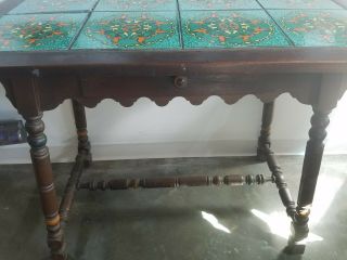 1920 ' S MONTEREY CALIFORNIA TILE TOP TABLE WITH DRAWER 2
