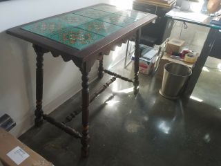 1920 ' S MONTEREY CALIFORNIA TILE TOP TABLE WITH DRAWER 4