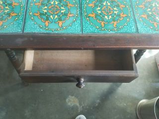 1920 ' S MONTEREY CALIFORNIA TILE TOP TABLE WITH DRAWER 5