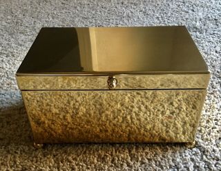 Large Antique Brass Honour Tobacco Box