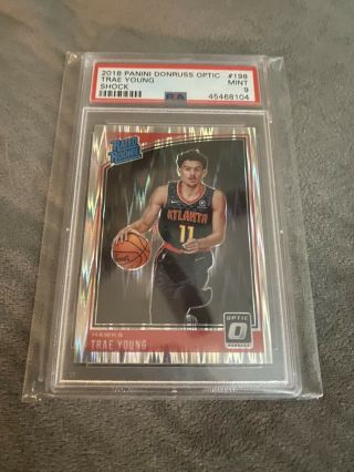 2018 Donruss Optic Shock Trae Young Rookie Rc 198 Psa 9
