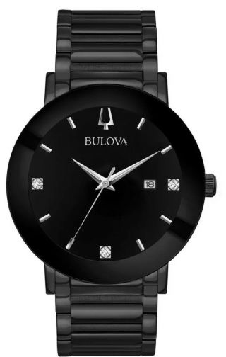 Bulova Mens Diamond Markers Stainless Steel Watch 98d144