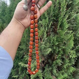 Antique German Faturan Bakelite misky veins damari Prayer beads necklace 102 GR 2