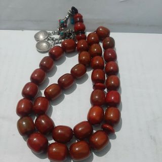 Antique German Faturan Bakelite misky veins damari Prayer beads necklace 102 GR 4