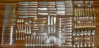 C1930s 109 Piece German 800 Silver Cutlery Knife Fork Spoon By Dreyfuss X12 Set