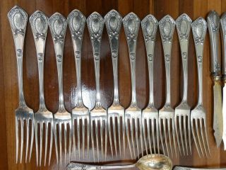 c1930s 109 Piece German 800 Silver Cutlery Knife Fork Spoon by Dreyfuss x12 Set 2