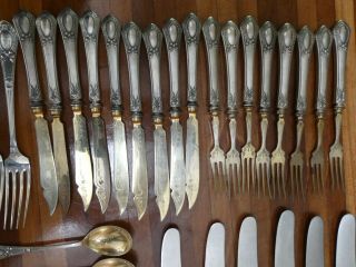 c1930s 109 Piece German 800 Silver Cutlery Knife Fork Spoon by Dreyfuss x12 Set 3