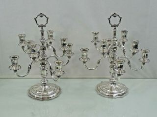 Mario Buccellati Sterling Silver Pair Candelabras Hand Wrought / Hammered Italy