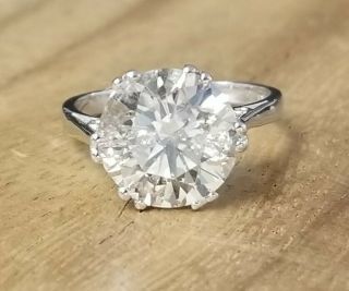 3.  80ct.  Platinum Vintage Engagement Ring Natural Round Diamond Circ 1920 