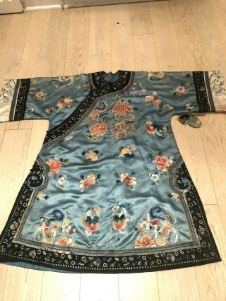 Antique Chinese Qing dynasty Silk Embroidery Lady ' s Robe,  Purse and Dress set 2