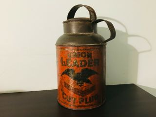 Vintage - Empty - Union Leader Tobacco Tin - Antique - Advertising