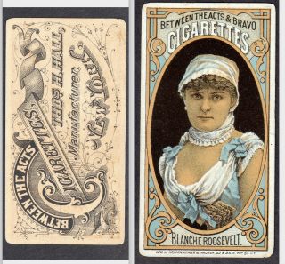 Blanche Roosevelt 1880s Between The Acts Bravo Cigarettes N342 Tobacco Thos Hall