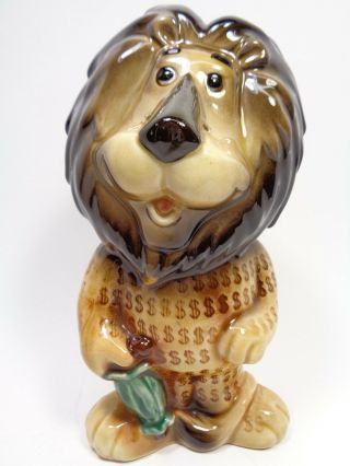 Vintage Lefton Hubert The Lion Ceramic Promotional Bank Made In Japan For Harris
