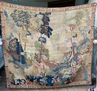 Antique 19th Century French Aubusson Hand Wovan Tapestry 165 X 175 Cm