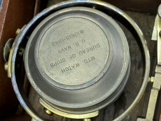 Hamilton Model 22 Marine Chronometer 1942 WII VINTAGE US NAVY SHIP CLOCK 6