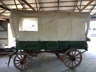 Antique Horse Drawn Covered Wagon,  Yellowstone Chuck Wagon,  Covered Wagon