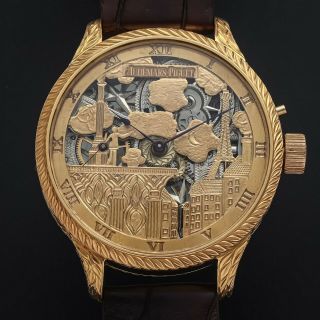 Luxury Audemars Piguet Skeleton Mens Wristwatch Based On Vintage Movement