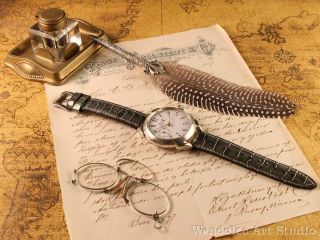 Vintage Men ' s Wristwatch Silver Mens Watch Louis Ulysse Chopard LUC Movement 2