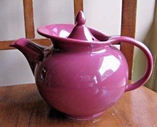 Hall China Windshield Solid Maroon Teapot Tea Pot Vintage Euc