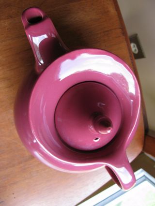 Hall China Windshield Solid Maroon Teapot Tea Pot Vintage EUC 3