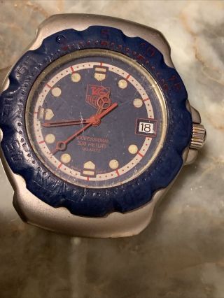 Vintage Tag Heuer 370.  513 200m Professional Blue Red 35mm Unisex Quartz Watch