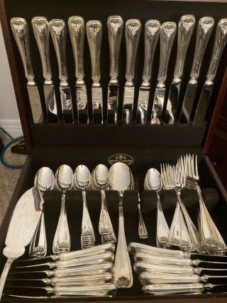 Richard Ginori Sterling Silverware Set For 12 With Chest 90 Pc
