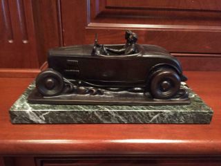 Limited Edition Bronze Sculpture 1932 Roadster Hot Rod 50 Years L.  A.  Roadsters