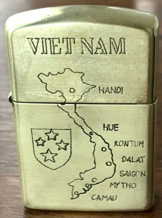 Zippo Lighter 70 (ii - Ii) Vietnam War Map,  Tay Ninh 70 - 71.