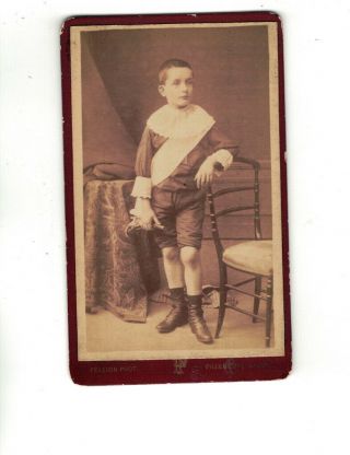 Me2968 Cabinet Photo Vintage Toys Young Boy With A Toy Gun In His Hand