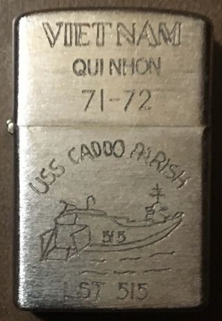Vietnam War Zippo Lighter.  Qui Nhon 71 - 72.
