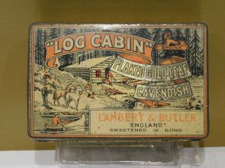 Log Cabin Flaked Gold Leaf Cavendish Tobacco Tin,  Lambert & Butler