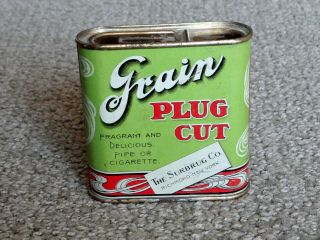 Vintage Advertising Grain Cut Plug Vertical Pocket Tobacco Tin $75